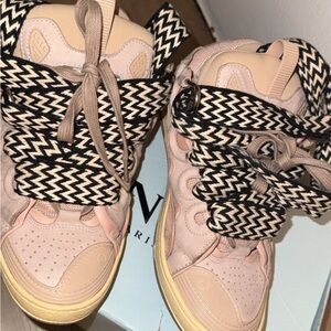 Lanvin Pink and Black High-Top Sneakers